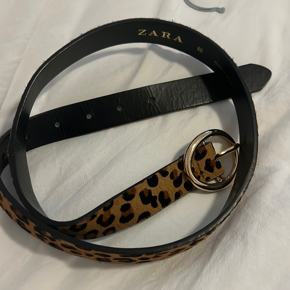 Zara leopard print belt
